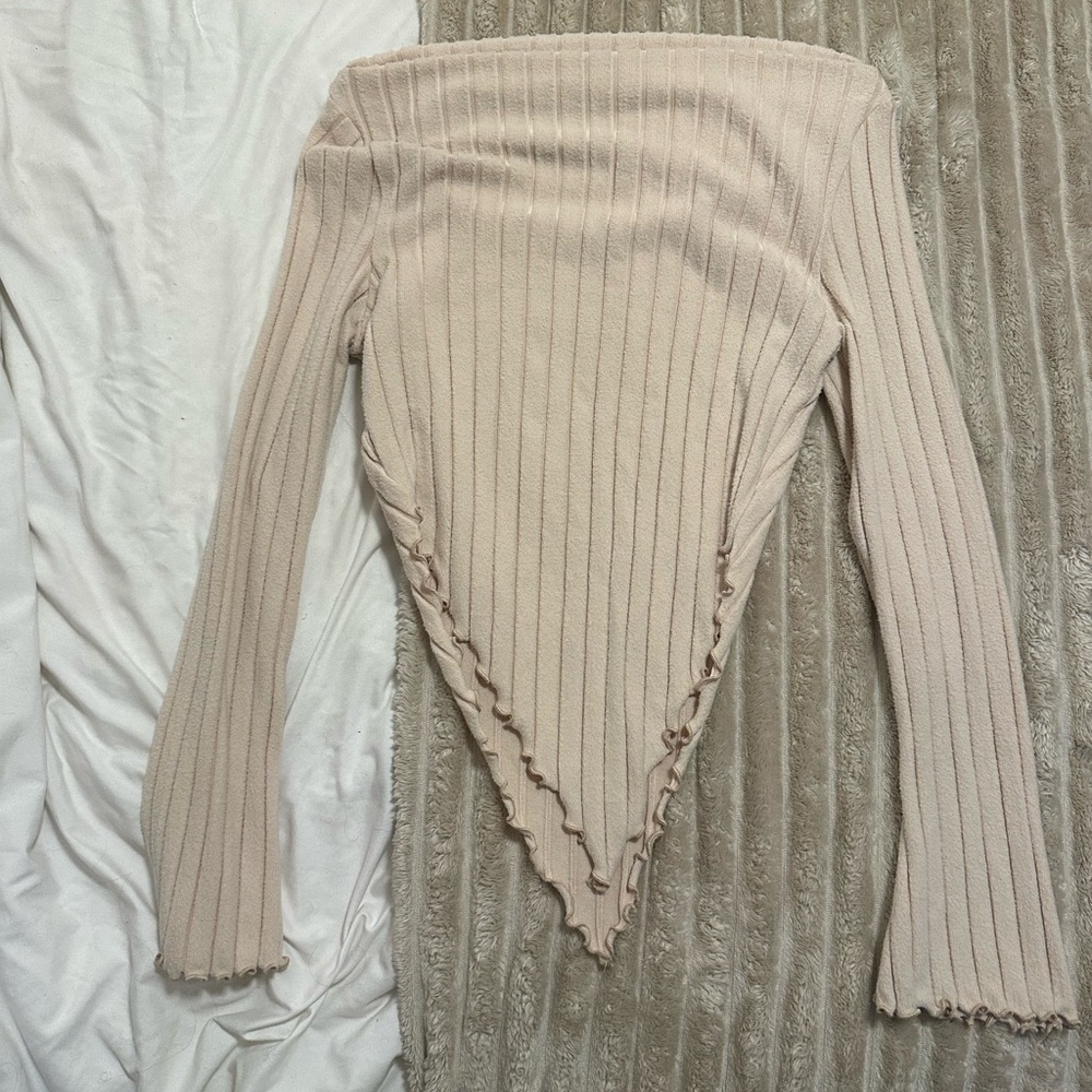 Y2K ribbed Chic Beige Off-Shoulder Sweater